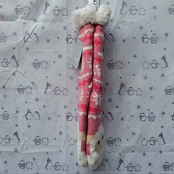 Cute Sheep With Snow. Sherpa Lined Socks. - Picture 4 of 5